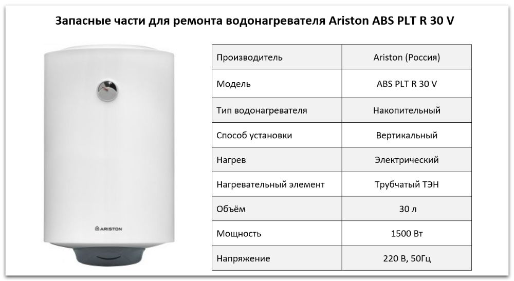 Купить запчасти Ariston ABS PLT R 30 V SLIM в Тольятти