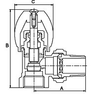 Купить Вентиль радиатора прямой с уплотнением PROFactor  в Тольятти