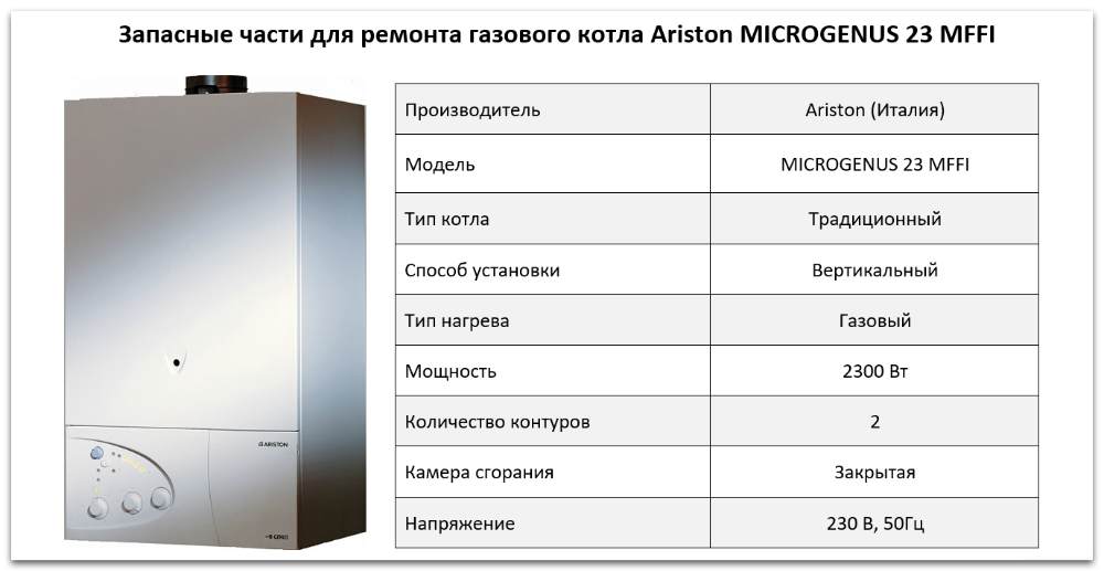 Купить запчасти Ariston MICROGENUS 23 MFFI в Тольятти