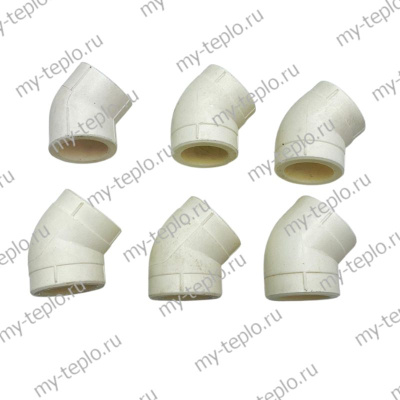 Комплект углов полипропиленовых 45 гр 32 мм 6 штук PPRC Hoffmann (ugolpolip4532Hoff)